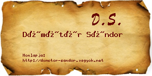 Dömötör Sándor névjegykártya