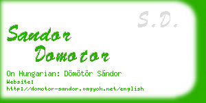 sandor domotor business card